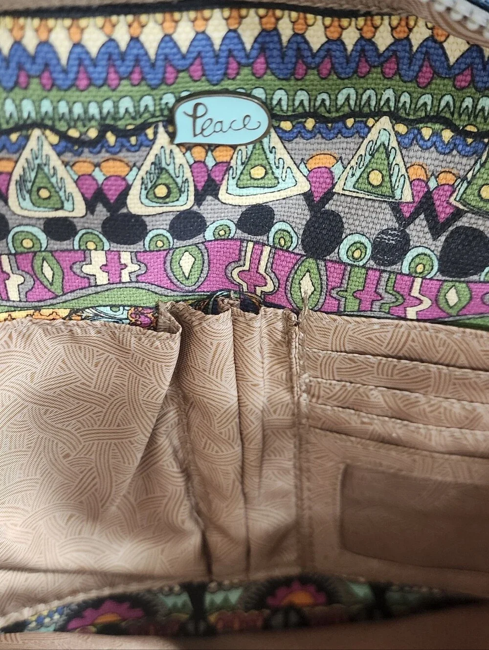 Sakroots Artist Circle Full Size Backpack Peace Love Bohemian Pattern Used